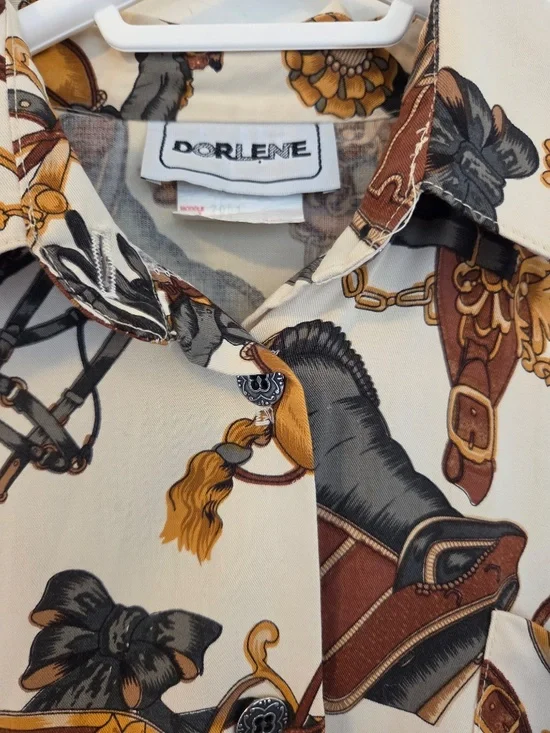 Vintage Dorlene button down shirt women's size 10 equestrian western cowgirl - Picture 3 of 10